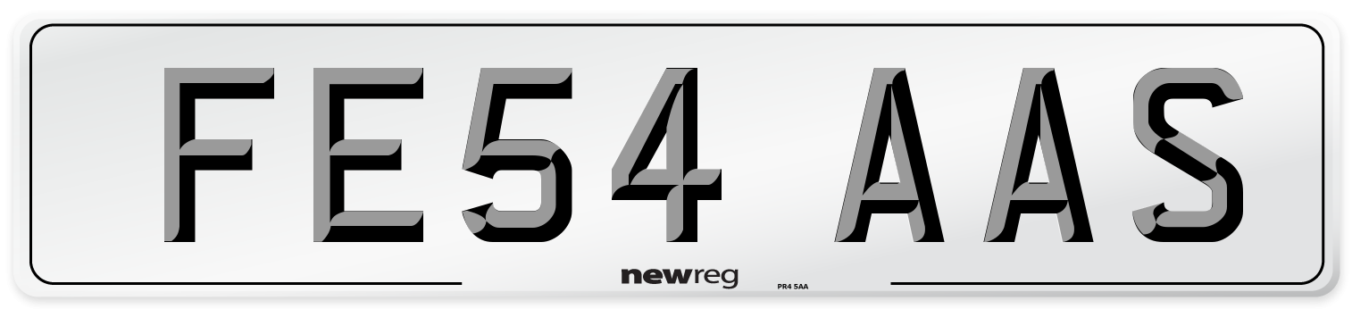 FE54 AAS Number Plate from New Reg